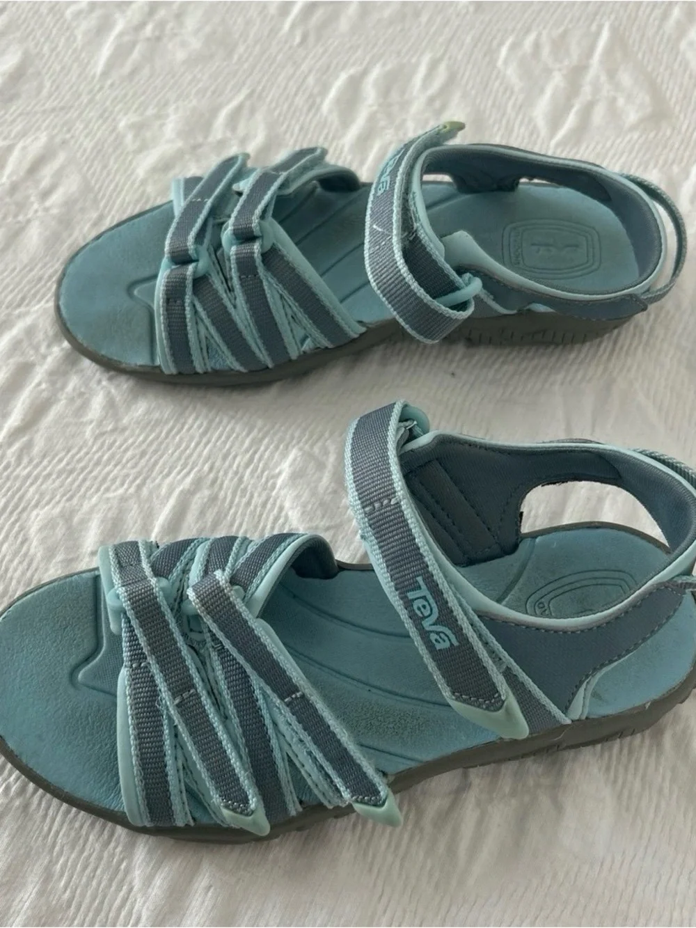 Teva Sandals, For Girls, Size 13, Color Light Blue, Gently Used.